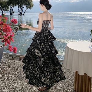 248657 - 캉캉 튜브탑 롱원피스 휴양지룩 바캉스룩 호캉스룩 여름롱원피스 쉬폰롱원피스 샤랄라원피스 휴양지원피스 홀복