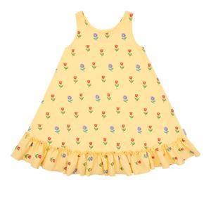 [키즈]옐로우플라워프릴민소매원피스잠옷_BU42UJ416