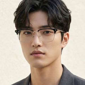 안경테 BY5051D 005 명품 하금테 금테 블랙 아시안핏 사각