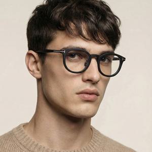 블루라이트차단 안경테 TF6009DB 002 무광 블랙 뿔테 명품 아시안핏 라운드