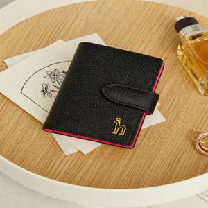 헤지스 액세서리 여성 [[24FW]] WIHO4F001BK [스테디셀러]블랙 단색 소가죽 중지갑