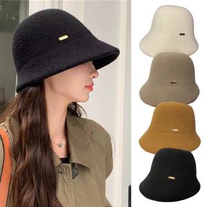 카푸치 벙거지 여성용 울 니트 버킷햇 데일리 모자