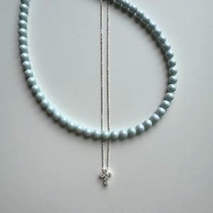 [뤼느 펄] 925실버 진주목걸이 _ 블루