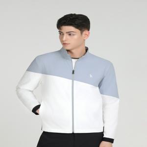 헤지스 골프 [[25SS]] HUJU5B901G1 [ONLINE EXCLUSIVE] 그레이 남성 컬러블럭 홑겹 경량 점퍼