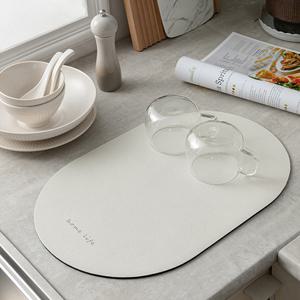 포유 타원형 규조토 식기 드라잉 매트 설거지 건조 패드