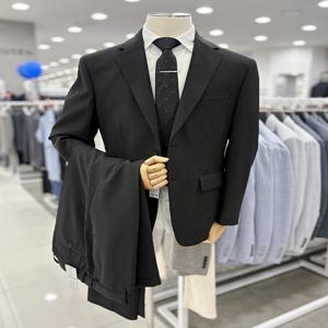 남자 허리 28-39인치 115 빅사이즈 블랙 검정 면접 예복 혼주 캐주얼 정장 셋업 수트 양복 세트