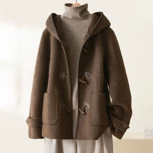 토글 버튼 후드 모직 코트_NC4HC008