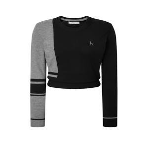 헤지스 골프 여성 [[24FW]] WWSW4C611BK [가격인하][스테디셀러]컬러 블럭 로고 니트 (BLACK)