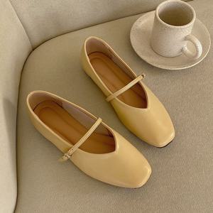 [브리치]  /  자체제작  소가죽 말랑 메리제인슈즈 여성 플랫 1cm (6컬러)