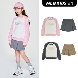 [MLB 키즈] (공식) 스트릿 베이직 여아 라글란 맨투맨세트 (2color)