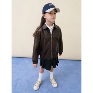 키즈  가죽 점퍼 - 브라운 (BI6139U02D)
