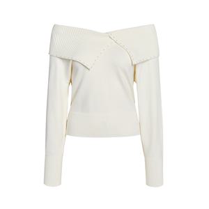 진주 스터드 오프숄더 투웨이 니트 GS3N1PO341