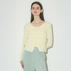 yoyoyoy여성[최초가 44000원] 레이어드 셔링 리본 가디건(3colors)_AK04WNKCD30