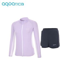 [하프클럽]  여성 래쉬가드집업 AQAWJP23005+레이어드 스윔 보드숏 NV세트