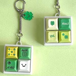 단체선물 그린 포춘 네모 키캡 키링+아크릴 가방고리 파우치고리 가방키링 파우치키링