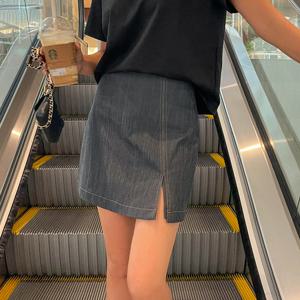 [S.M.L][자체제작] 데님 슬릿 치마바지