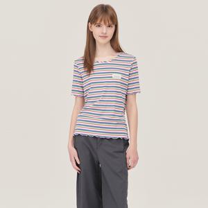 [본사] [Online Exclusive] 컬러 스트라이프 골지 티셔츠_BATSE4531PK