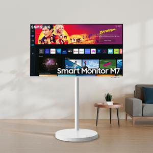 삼성 삼탠바이미 스탠드 TV 스마트모니터 M7 32인치 각도조절 무소음 높이조절 거치대 리모컨포함