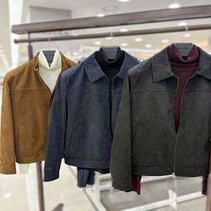 남자 가을겨울 스웨이드 세무 트러커 라이더 자켓 항공 집업 숏 짧은점퍼 3컬러 블랙, 네이비, 다크 브라운