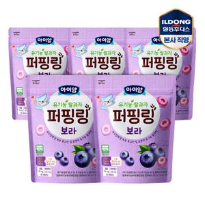 아이얌 유기농쌀과자 퍼핑링 블루베리 40g 5개