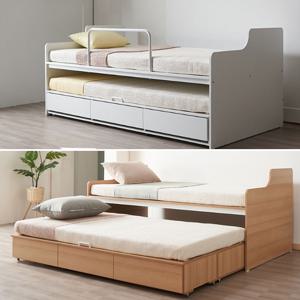 소피아 싱글 이단 슬라이딩 수납침대 프레임 (키즈 학생 성인 형제자매 엄마랑아빠랑 짝궁 국내제작)