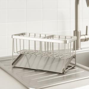 공감스토어 연마제 없는 스텐304 자동배수 물빠짐 받침 싱크대 걸이 받침대 수세미거치대