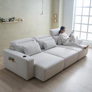 [겨울혜택시작] 루체 모션소파 4인 리클라이너 전동 슬라이딩 확장형 리모컨 쇼파침대(최대 1100mm확장 양면컵홀더)