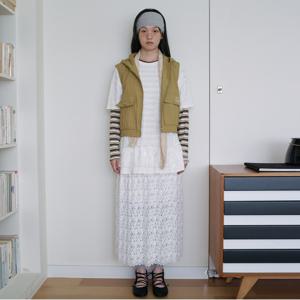 스팽글 패치 오버사이즈 티셔츠_T256MTS133W