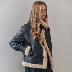 페이크 퍼 트리밍 무스탕 자켓