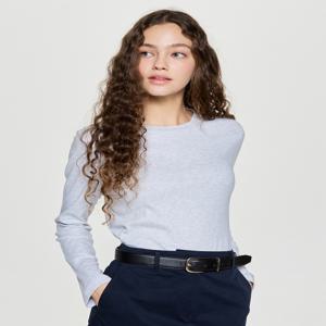 헤지스 여성 HSTS5DC83G1 [시즌오프][Essential] 코튼 솔리드 긴팔 티셔츠 그레이