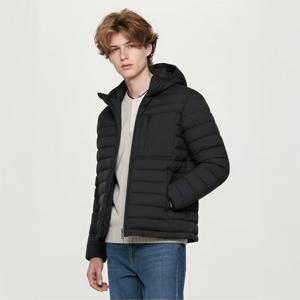 남성 경량 후드 다운점퍼 HZJU5D492BK