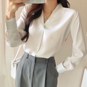 [브리치] 나바바 / NB274 여성 브이넥 노카라 긴소매 쉬폰 블라우스
