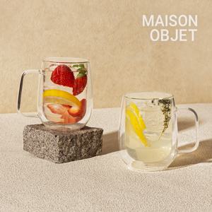 몬즈 더블월 내열유리 이중컵 돌체 300ml 2P