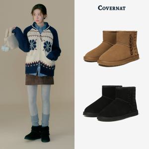 우먼 클로버하트 프릴 퍼 부츠 (2 color)