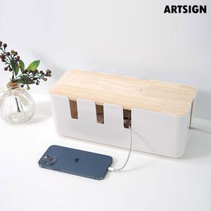 아트사인 원목수납함 멀티탭 12501/원목정리함/원목보관함/데스크수납함/데스크정리함/다용도정