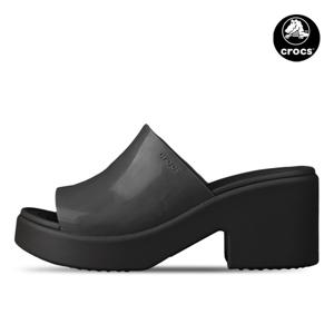 브루클린 슬라이드 하이 샤인 힐 여성 슬리퍼 샌들 블랙 209709-001