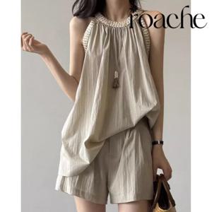 로아체 휴양지룩 홀터넥 반바지 투피스 카이홀터투피