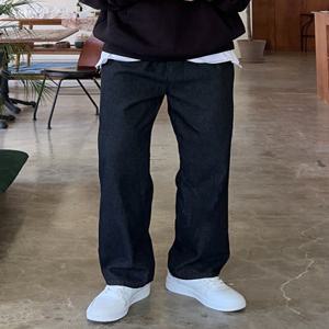 [S-3XL 빅사이즈]4컬러 고무줄 와이드 청바지