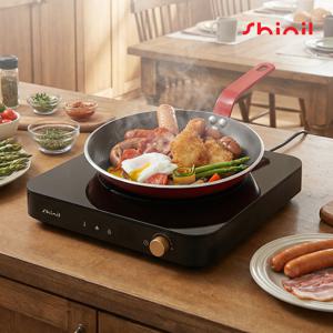 SHINIL 프리미엄 1구 인덕션 전기레인지 1인용 식탁용 휴대용 미니 SHL-M2000BK