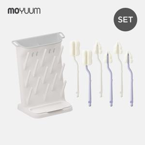 스텐딩 젖병 건조대 + 세척솔 풀세트 (젖병&젖꼭지솔 6p)