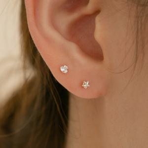 14k 하트 큐빅 별 큐빅 피어싱 14k골드 PI08