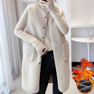 55부터 88까지 복실이 롱롱 양털긴조끼 겨울베스트 2컬러