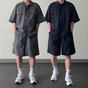 우븐셋업 반팔반바지세트 남자여름트레이닝세트