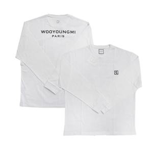 백로고 롱슬리브 긴팔 티셔츠 화이트 W241TS17717W