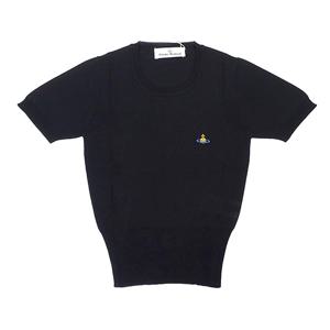 비비안 웨스트우드 오브 로고 숏슬리브 니트 블랙 1803002Q Y003F N401