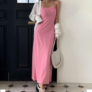 [엘브랜드] 윙크 홀터넥 끈 롱원피스