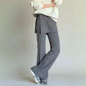 [엘브랜드] 소피 부츠컷 팬츠와 기모 랩스커트 세트