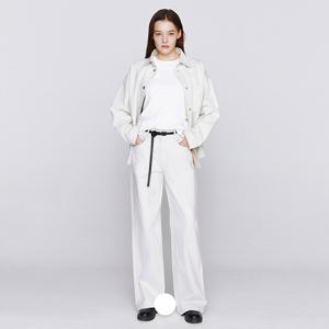 여성 봄 간절기 와이드핏 화이트 청바지 데님 팬츠  416533