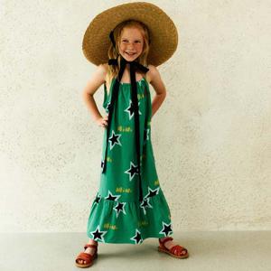 더블 스타 올오버 우븐 드레스(GREEN)