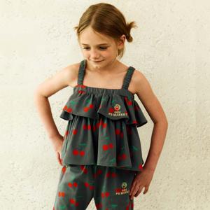 체리 올오버 우븐 프릴 블라우스(GRAY)